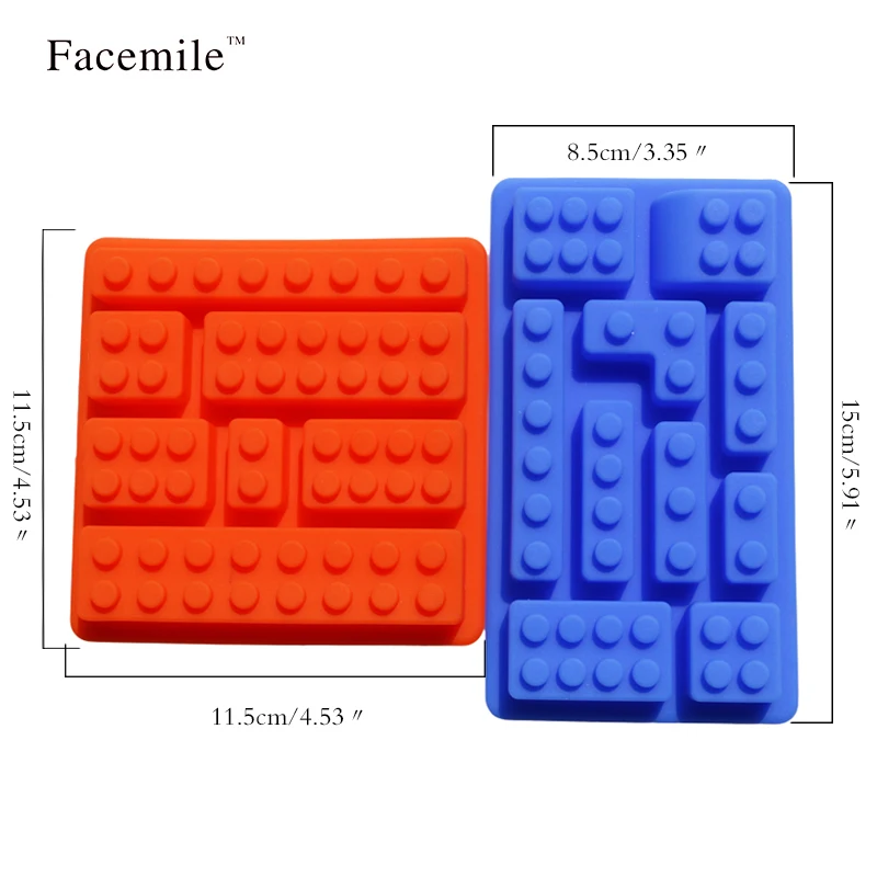 Facemile 3 шт./компл. Строительный кирпич фигура робота силиконовые формы Sugarcraft