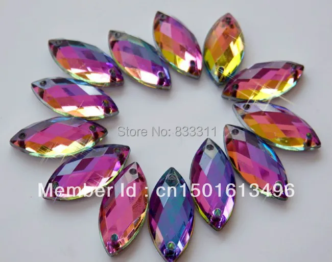 Акриловые 9x20 мм лучшее качество великолепные швейные хрустальные стразы