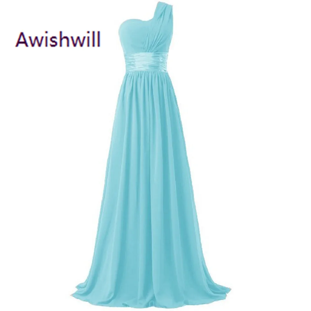 Дешевое длинное платье подружки невесты на одно плечо 2020 ТРАПЕЦИЕВИДНОЕ