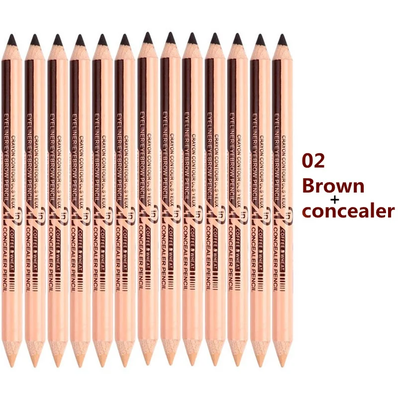 12 шт./компл. 2 в 1 тени для век + консилер две головы водонепроницаемый подводка