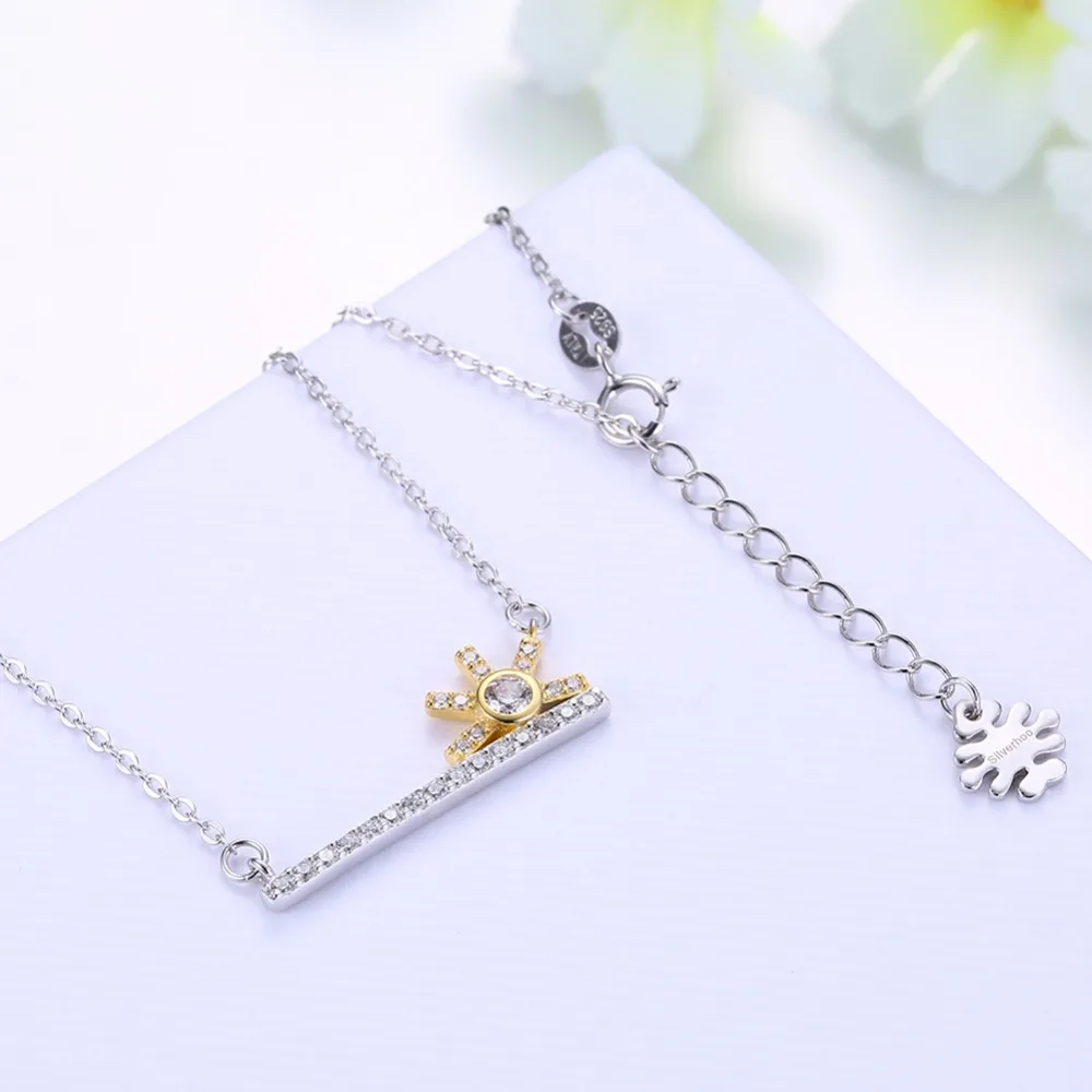 ERLUER Two-color Brand Clear Shape lover mother gift Party fashion CZ Pendant Necklaces for Women Jewelry |