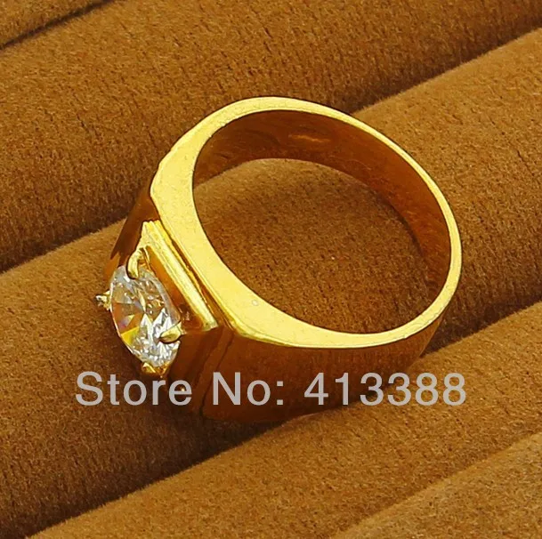JR022 Высокое качество 24K золотое покрытие мужское ювелирное изделие внутри кольцо