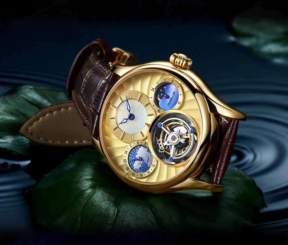 Эзоп реальные Tourbillon автоматические механические часы Для мужчин наручные Для мужчин s часы лучший бренд класса люкс Скелет часы Relogio Masculino