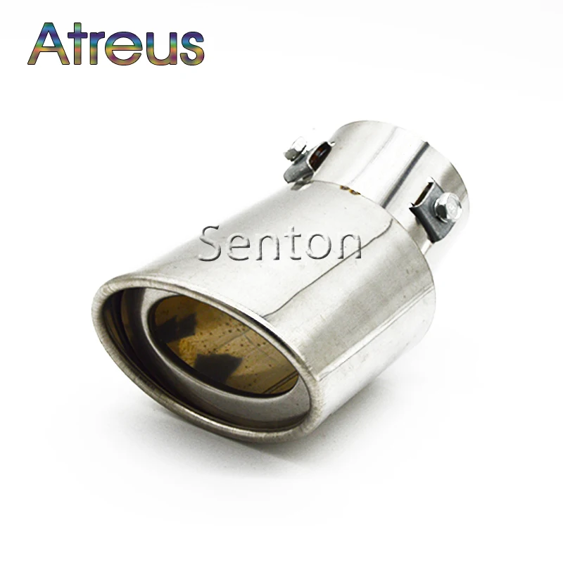 Универсальный хромированный Автомобильный Круглый глушитель выхлопной трубы из