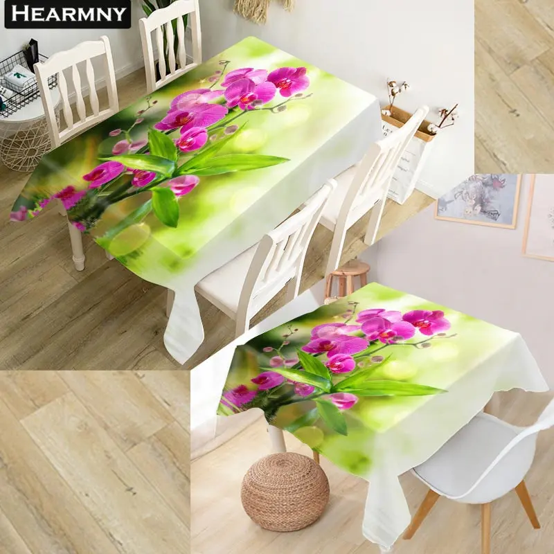 HEARMNY Pink Flower Tablecloth 3D Oxford Fabric Square/Rectangular Dust-proof Table Cover For Party Home Decor TV Covers - Цвет: 14