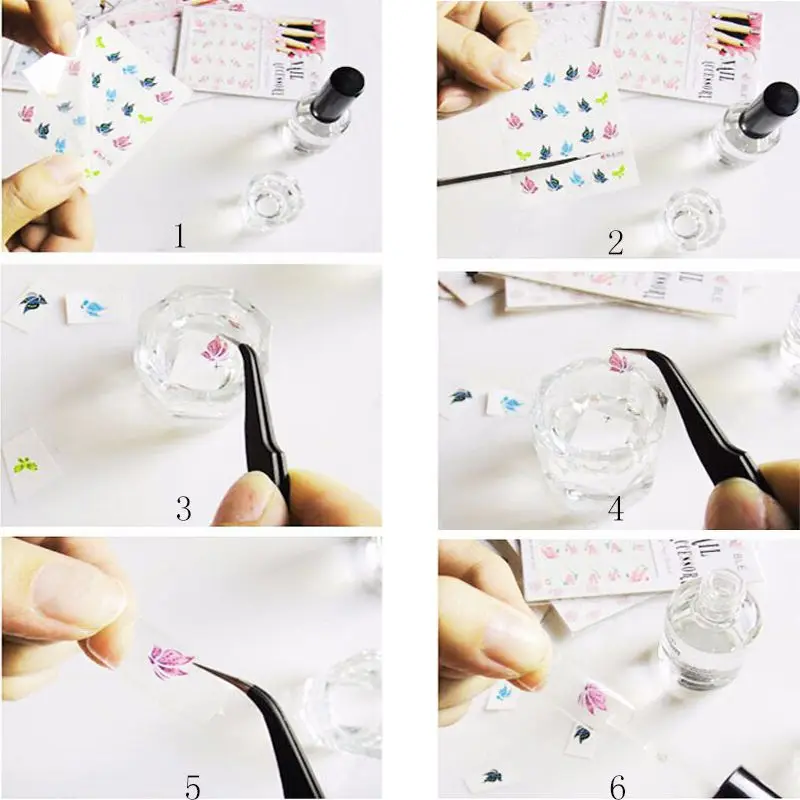 50 листов 3D наклейки для ногтей с цветами|stickers manicure|decoration nail stickersnail art water transfer |