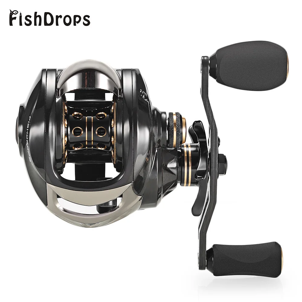 Рыболовная катушка Fishdrops 7 2: 1 углеродный материал корпус 167 г волокно baitcasing 18 BB