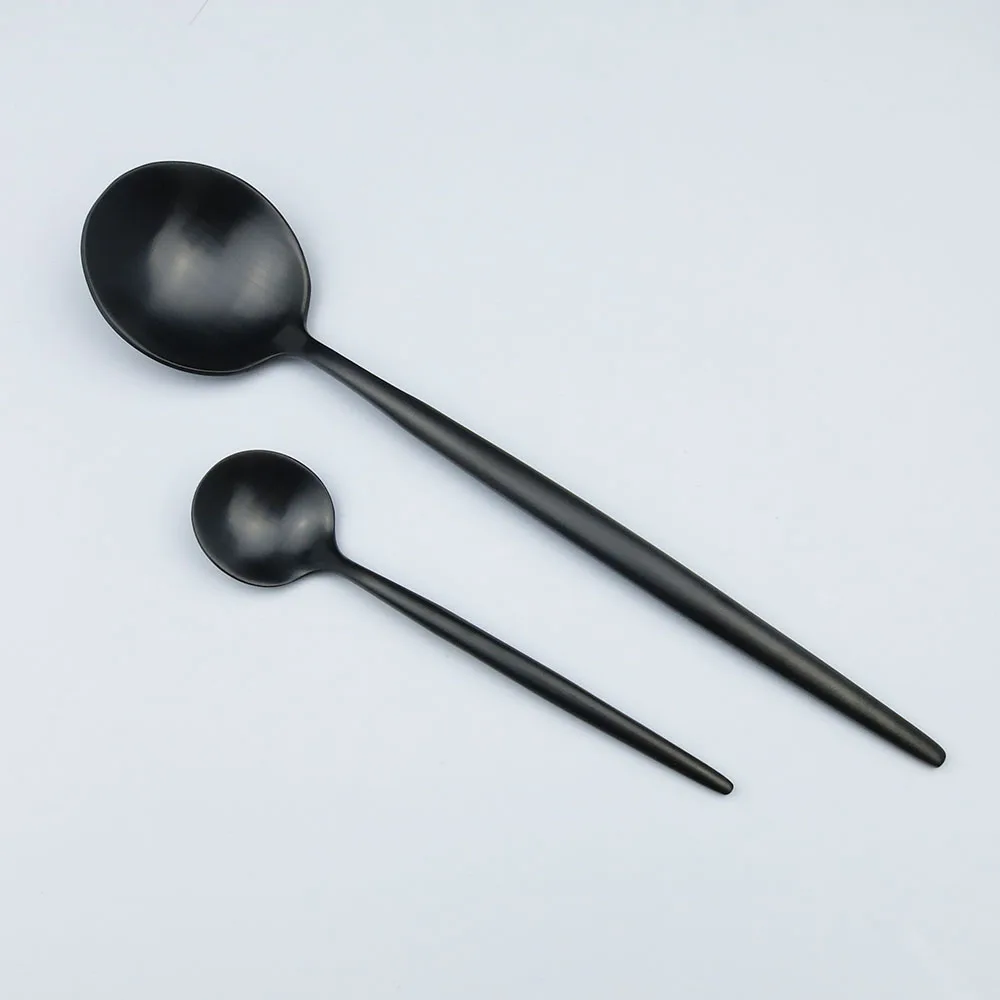 JASHII оптовая продажа черный набор столовых приборов из нержавеющей стали