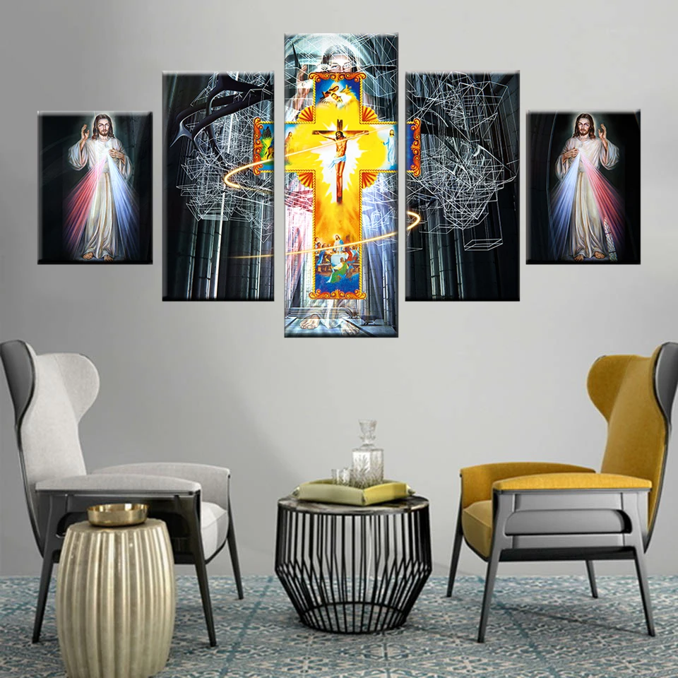 Печать 5 панелей портрет современного искусства постер в скандинавском стиле