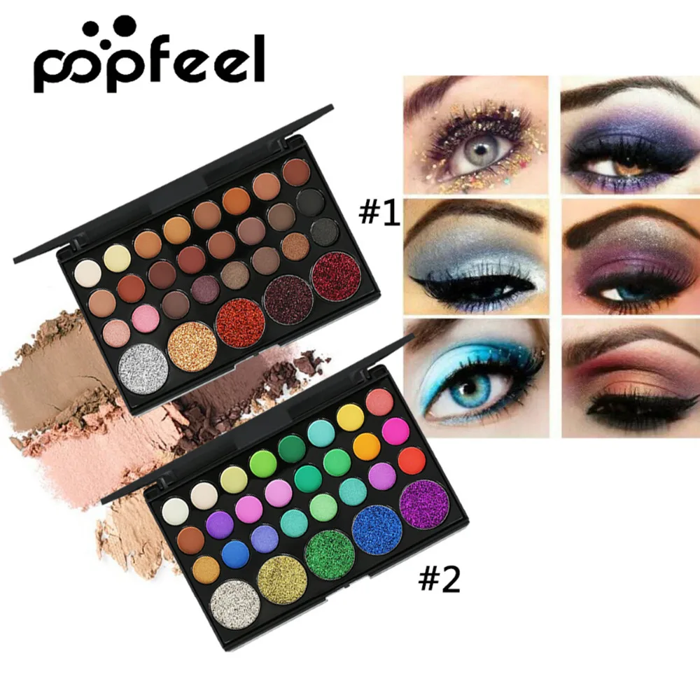 Popfeel горячая Распродажа 29 цветов Палитра теней для век матовые мерцающие