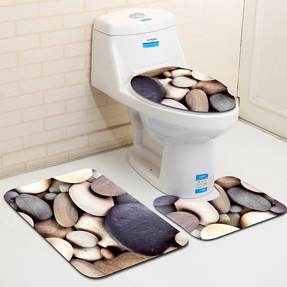 3 шт./компл. Ванная комната Нескользящие пляжные узор стойка для тряпок + крышка