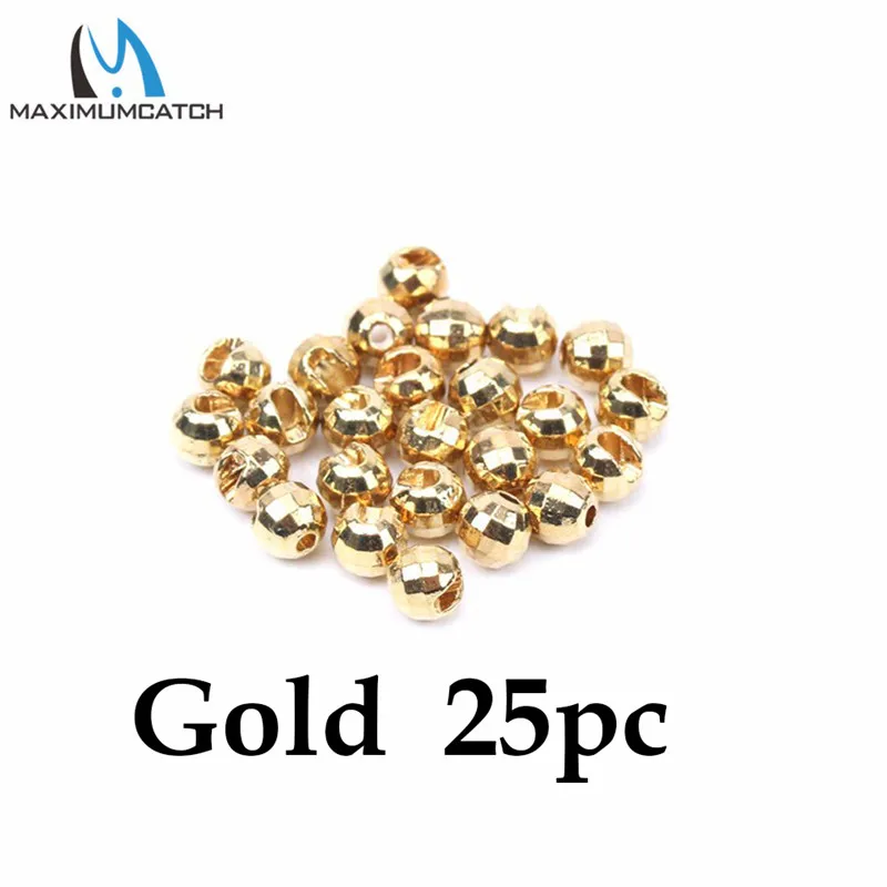 Gold Maximumcatch 25 штук 2,5 мм/3,0 мм/3,5 мм вольфрамовые алмазные бусины с прорезями для завязывания МУШЕК БУСИНЫ золотого/бронзового/медного/оранжевого цвета - Цвет: Gold