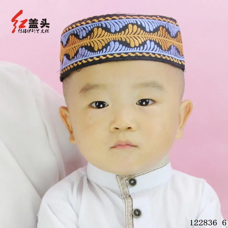 Мусульманская шляпа с круглым вышивкой для мальчиков размер 50 53|Мусульманская