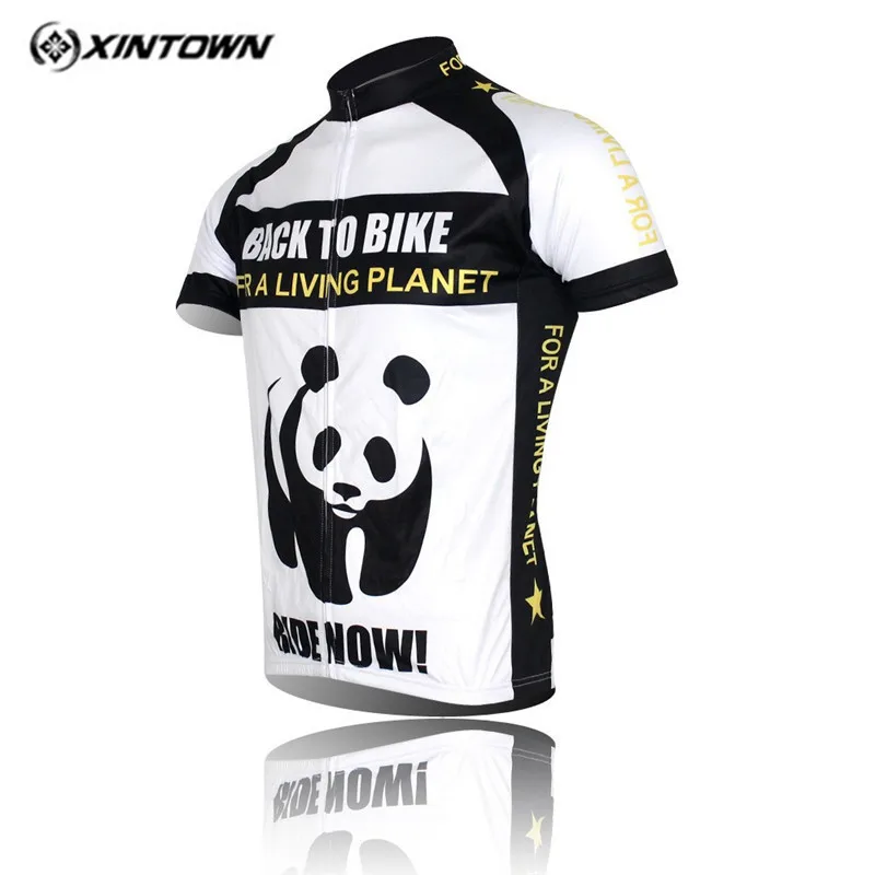 Xintown Panda Джерси для велоспорта мужчин горных велосипедов рубашка летняя с