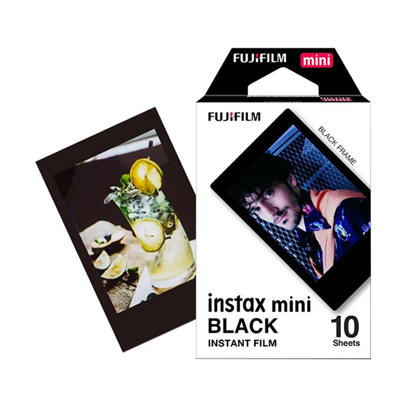 Black Подлинная Fujifilm Instax Mini 8 9 цветная фотобумага 10 шт. для Fuji 9 8 7s 50 90 25 70 Share SP-2 SP-1 Liplay мгновенная камера - Цвет: Black