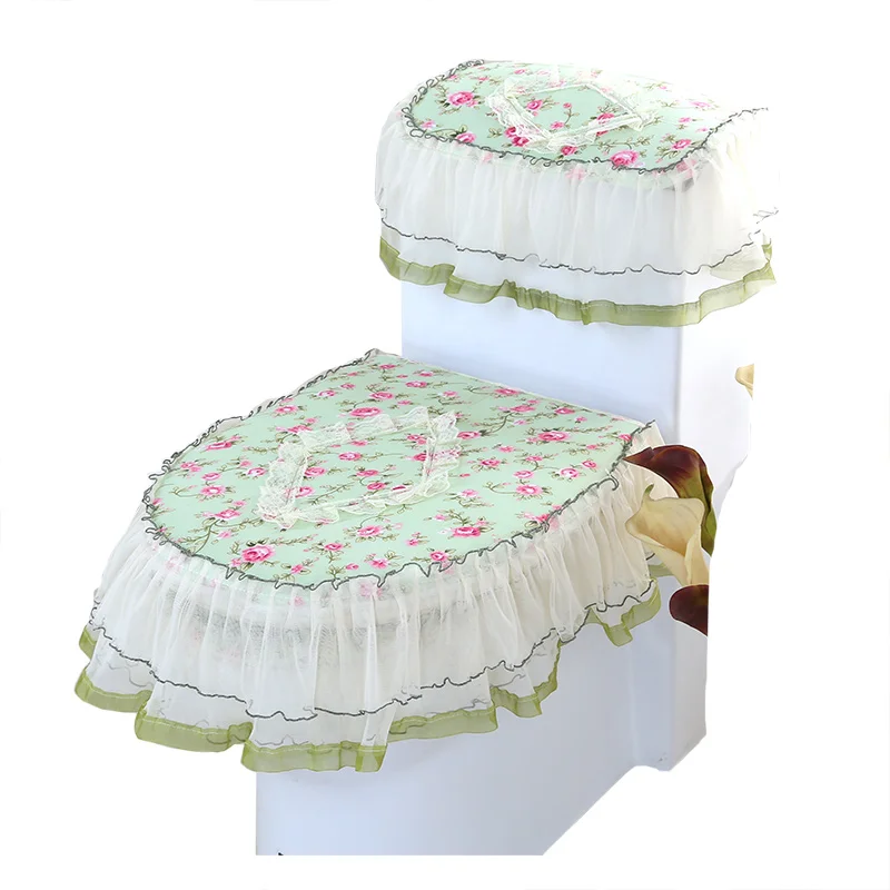 3 шт./компл. набор для ванной комнаты и туалета коврики туалета|toilet seat cushion|lace