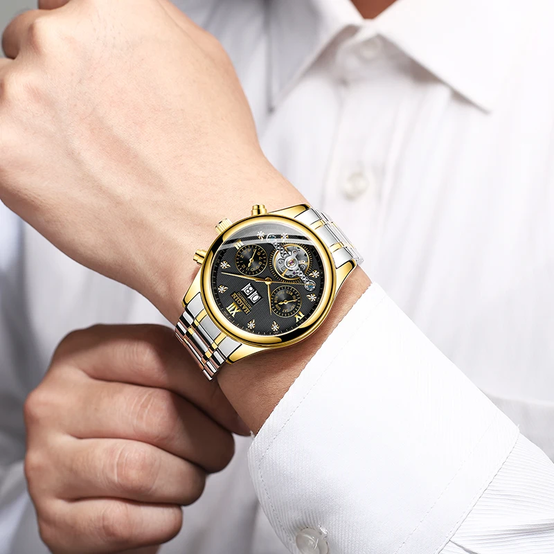 

Men's Watches HAIQIN Top Brand Luxury Automatic Mechanical Watch Men Military Waterproof Tourbillon Clock Relogio Masculino