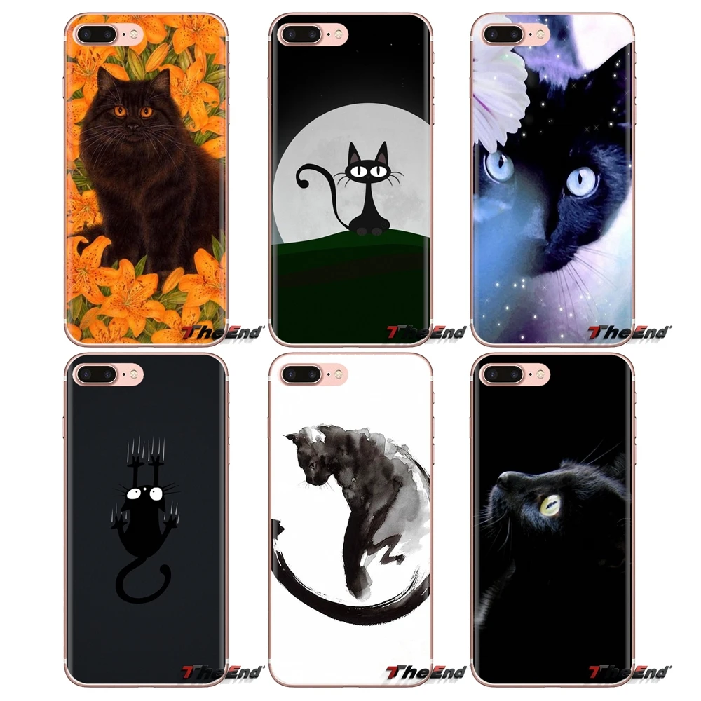 Для iPod Touch Apple iPhone 4 4S 5 5S SE 5C 6 6S 7 8 X XR XS Plus MAX Черные кошачьи глаза животные