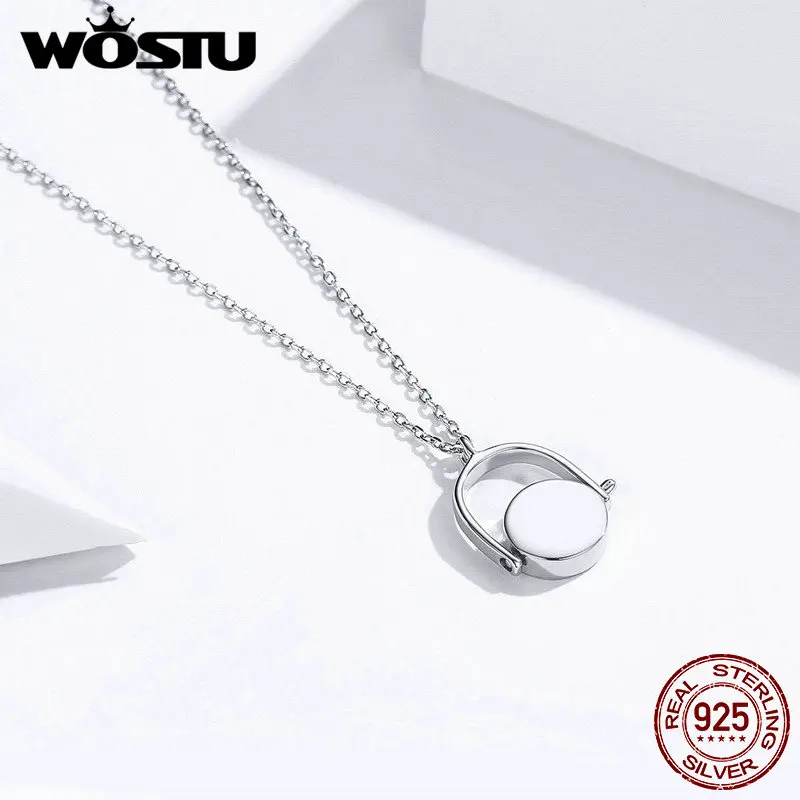 WOSTU, Настоящее серебро 925 пробы, ожерелье на свадьбу, годовщину, длинная цепочка, ожерелье для женщин, модное, хорошее ювелирное изделие CQN338