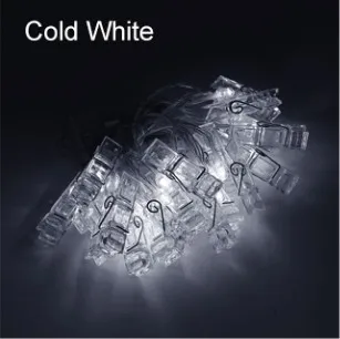 Cold White Светодиодный светильник с зажимом для фото, держатель s, сказочный светильник s для подвешивания фотографий, карточные фотографии, Memos RGB, теплый белый декоративный светильник - Испускаемый цвет: Cold White