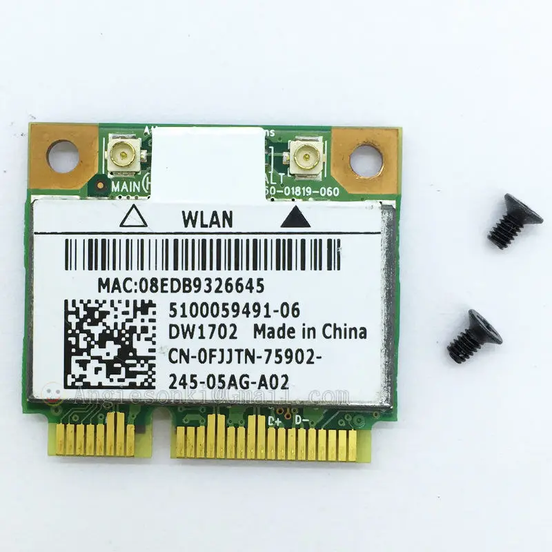 DW1702 беспроводная Wifi N Bluetooth Половина мини-PCI-E WLAN карта для Dell 14R N4110 N4120 Atheros Ar5b195