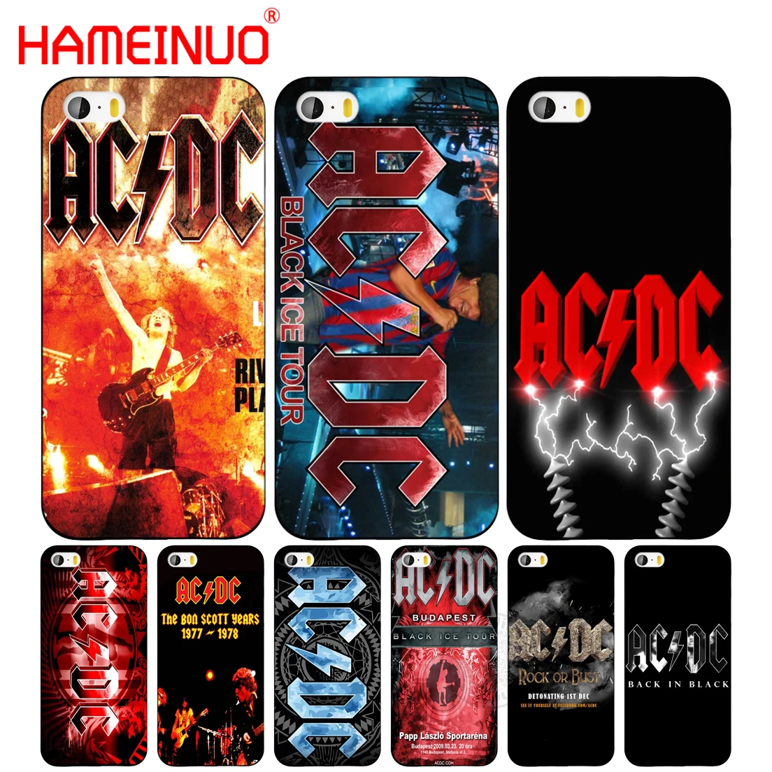 HAMEINUO Ac Dc Black ice Чехол для мобильного телефона из тяжелого металла с музыкальной