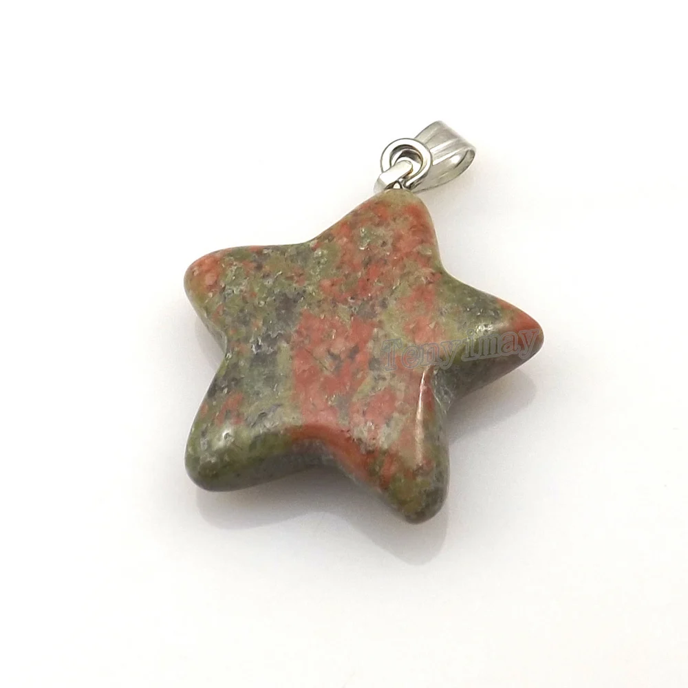 Смешанные лоты красивые подвески из натурального камня в форме звезды для