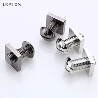 lepton metal nut cufflinks for men hot sale black gun plated novelty cool screw men dress suit shirt cuffs button cufflinks