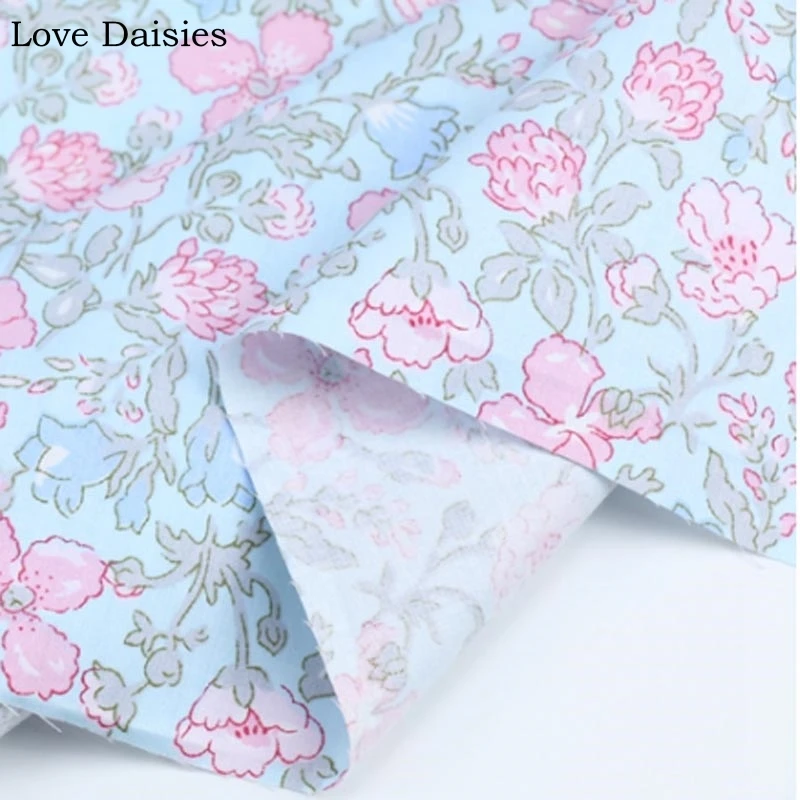 100% хлопок пасторальный синий розовый белый цветы Цветочная полоса серая клетка