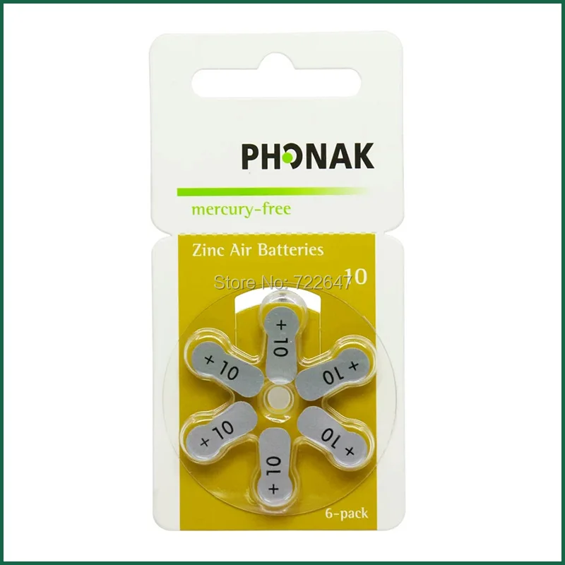 Батареи слухового аппарата 30x1 45 в Phonak 10 a10 10a p10 pr70 высокомощная немецкая цинковая