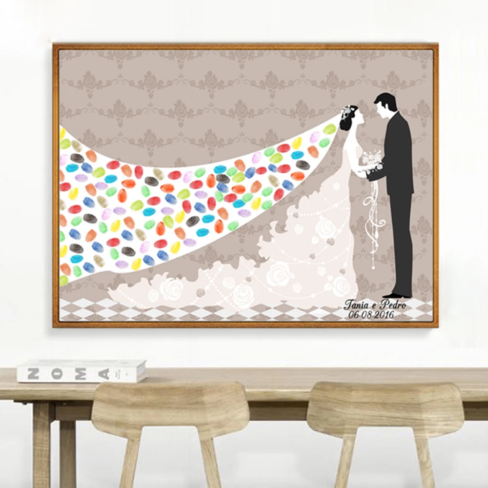 

1 Набор индивидуальное имя и дата для невесты мантилла отпечаток пальца Сделай Сам Обложка для свадьбы сувениры чернильная подкладка в комп...