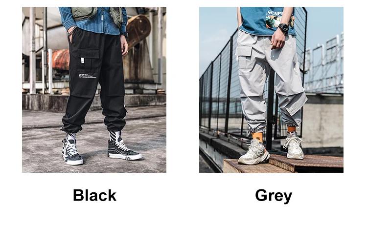 LAPPSTER Men Streetwear Carog Pants Summer Joggers Pants Men Black Hip Hop Harem Pants Korean Style Trousers Polyester