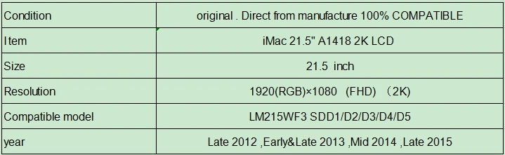 Для iMac 21," A1418 2K ЖК-экран в сборе LM215WF3 SDD1 SD D1 D2 D3 D4 D5 MD093 MD094 ME086 ME087 все-в-одном ПК