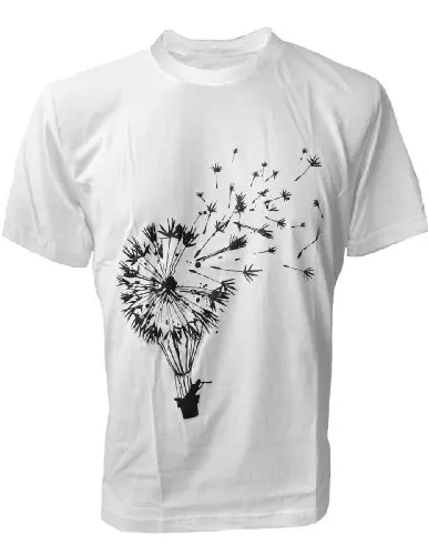 Футболка Homme 2018 новый мода Для мужчин футболка цветок Мощность Одуванчик Fly Away