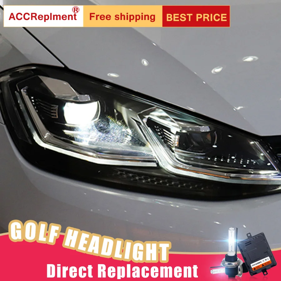 2 шт. светодиодный фары для VW golf 7 2013- светодиодный автомобильный фонарь ангельские глазки ксенон HID комплект Противотуманные фары светодиодный дневные ходовые огни