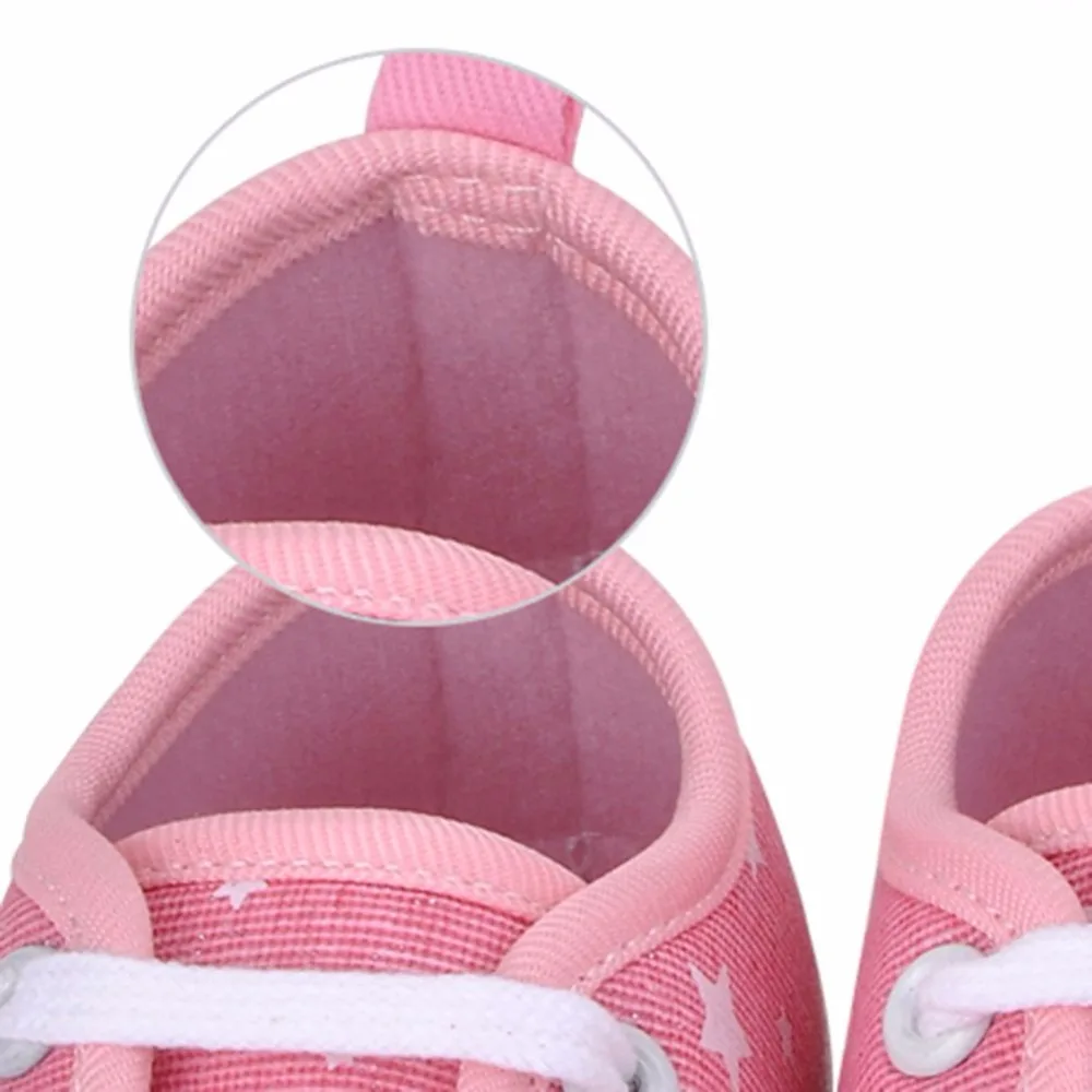 

Newborn Baby Toddler Boys Girls Soft Sole Kids Shoes Canvas Prewalker Lace Up Sneaker 0-18M