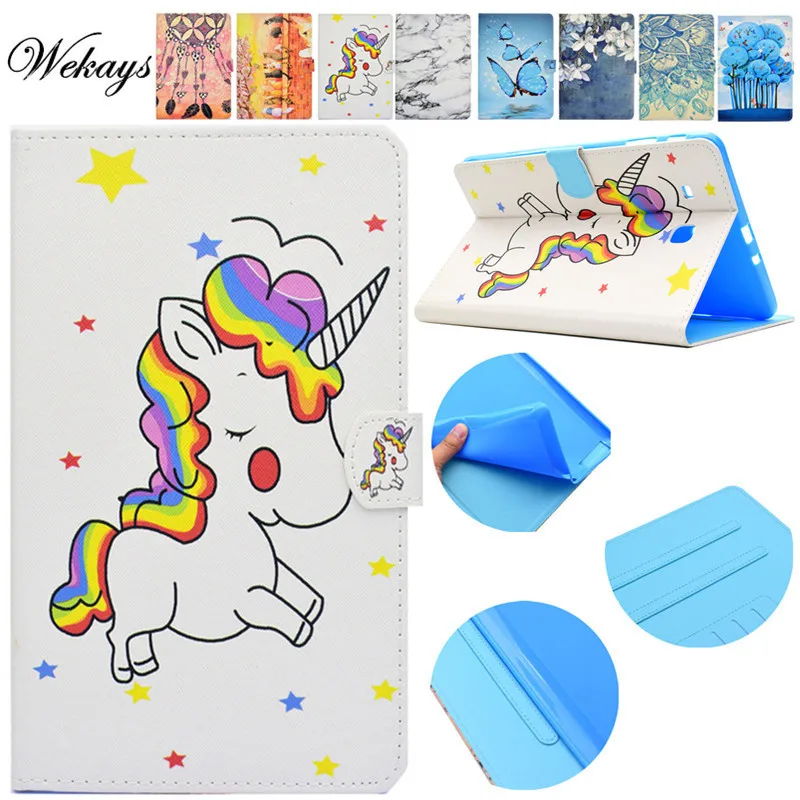 

Wekays For Samsung Tab E T560 Cartoon Unicorn Leather Flip Stand Case sFor Samsung Galaxy Tab E 9.6" T560 T561 Tablet Cover Case