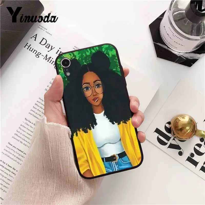 Yinuoda арт чехол для телефона девочек в африканском стиле iPhone 8 7 6 6S 6Plus X XS MAX 5 5S SE XR 10 11