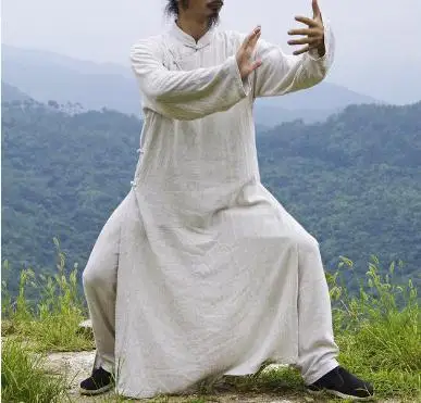Индивидуальные льняные Костюмы кунг фу 17 цветов одежда для Тай Чи taoism боевых