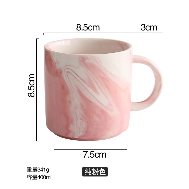 Pure Pink Позолоченная мраморная керамическая кофейная чашка с ручкой, роскошные молочные кружки для чая, завтрака, кофе для путешествий, кружка с надписью Mr Mrs, посуда для напитков, 1 шт - Цвет: Pure Pink