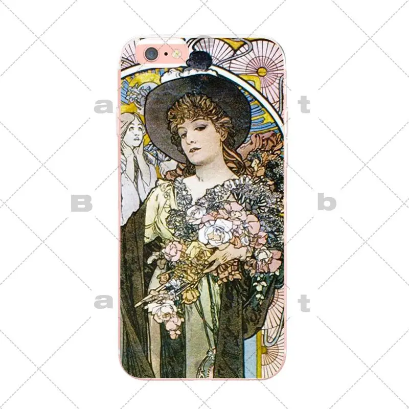 ALPHONSE MUCHA прозрачный ТПУ мягкий резиновый чехол для телефона iphone XS max XR X 8PLUS 8 7PLUS 7 6S