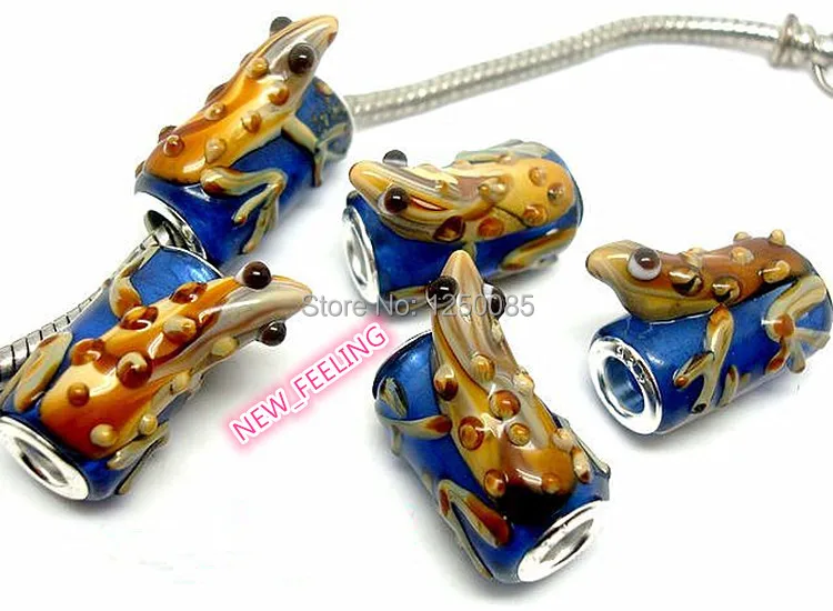 10 шт. стеклянные бусины в виде ящерицы|lampwork glass beads|beads fiteuropean charms |