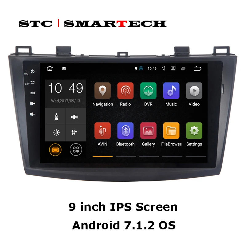 Автомобильный GPS навигатор SMARTECH 2 din Android 7.1.2 OS для Mazda 3 Axela 9 дюймов IPS экран