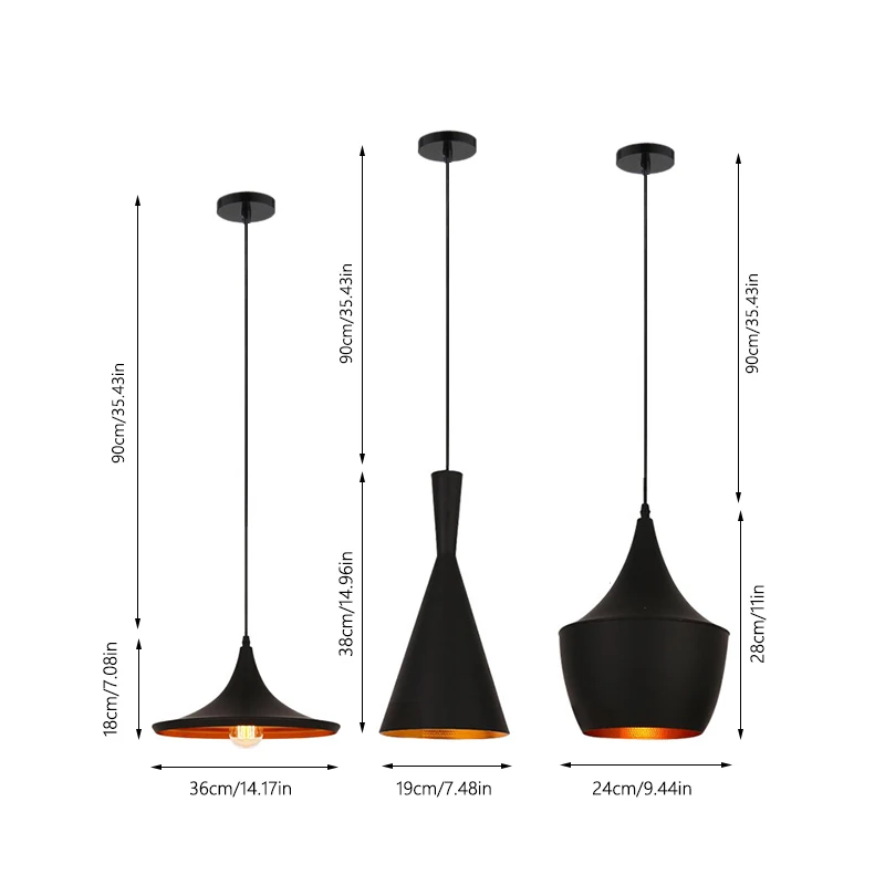 DONWEI-lámparas colgantes clásicas de Metal, lámpara colgante de AC110-240V E27 para restaurante, cocina, pasillo y habitación