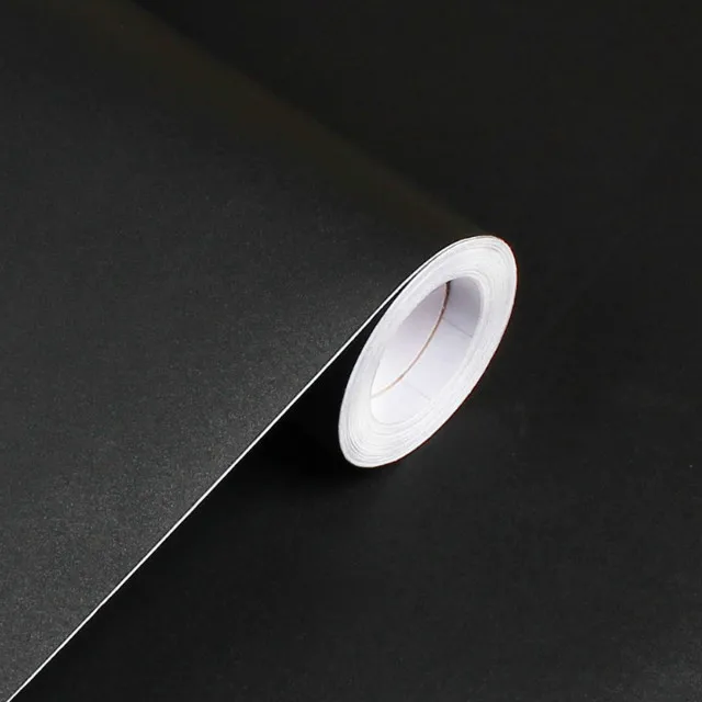 black 60 см* 5 м Твердые матовые пвх DIY самоклеющиеся водонепроницаемые настенные бумажные наклейки на стену мебель ремонт ящик для гостиной декоративные - Цвет: black