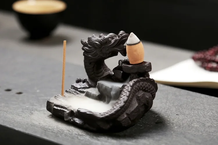 Newest Dragon Incense Burners Smoke Backflow Best Cone Censer Stick Holder mini Office Desk Home Decor Teahouse Ornament