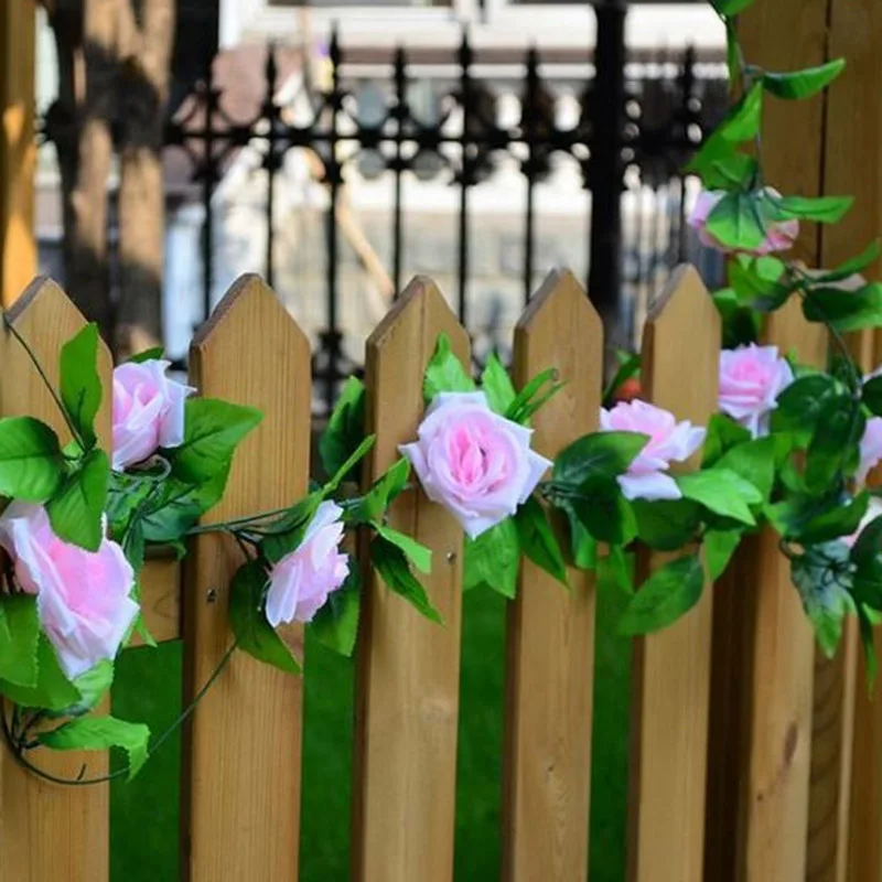Adeeing 9 футов искусственные Искусственные Шелковые Розы Плющ лоза висячая
