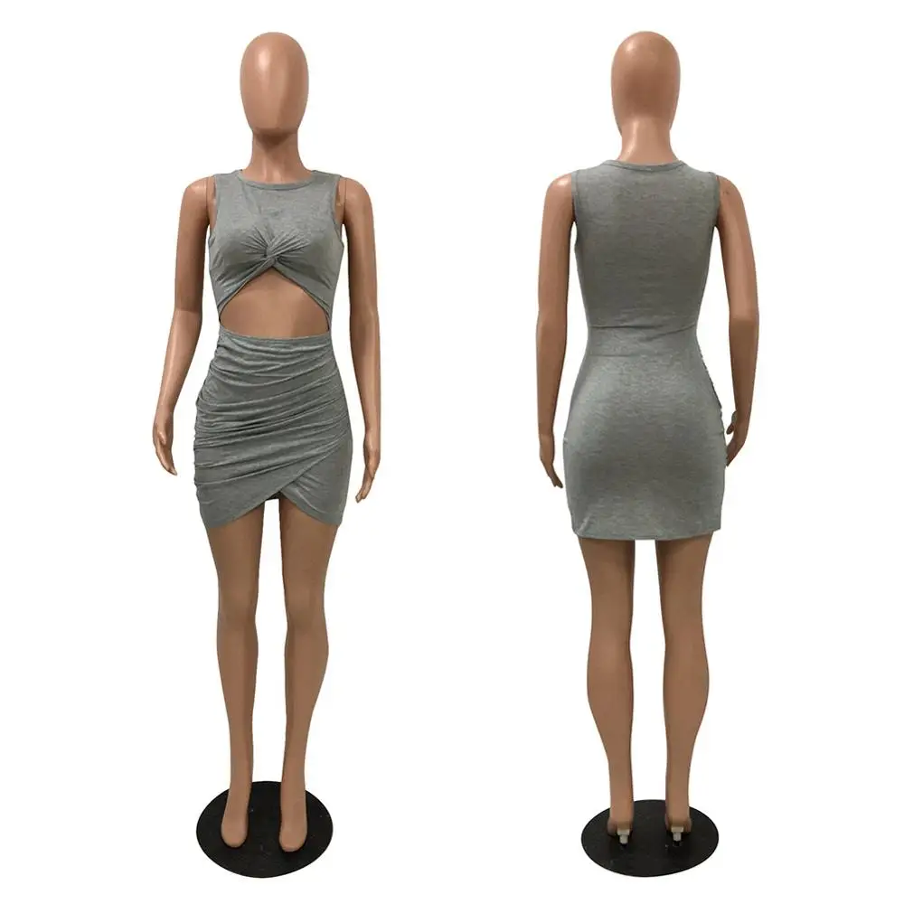 Женское Бандажное мини платье с высокой талией элегантное разрезом для ночного