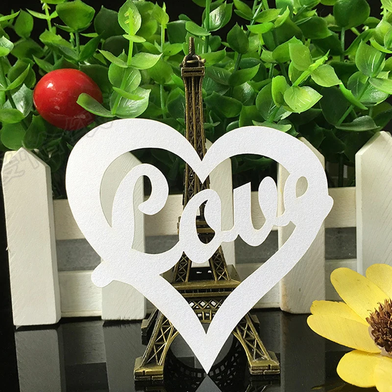 50pcs Laser Cut Love Heart Wine Glass Card Table Name Place Escort Cup Party Baby Shower Birthday Wedding Decoration | Дом и сад