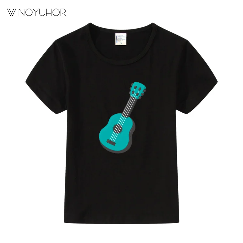 Новые летние футболки детские топы с принтом играющей гитары одежда для музыки
